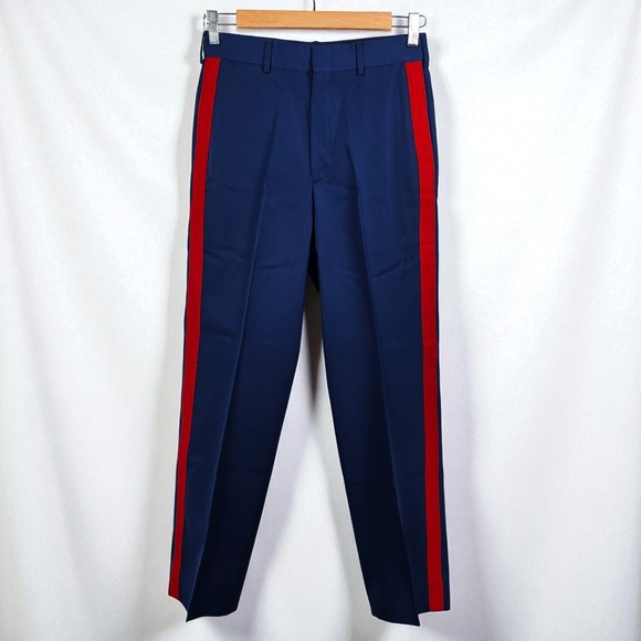 Mens Military Trousers 30R Navy Blue US Army Gabardine Pants Defense Logistics - Picture 1 of 9